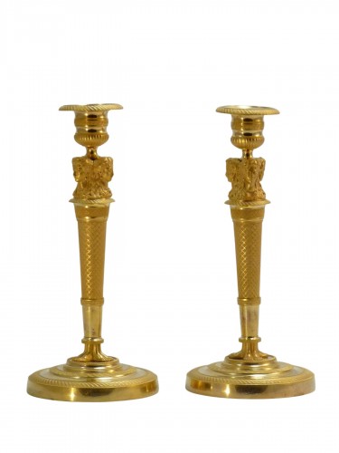 Pair of Empire period candlesticks attributed to Claude Galle