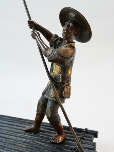 XIXe siècle - Encrier en bronze Japonais dans le gout de Miyao