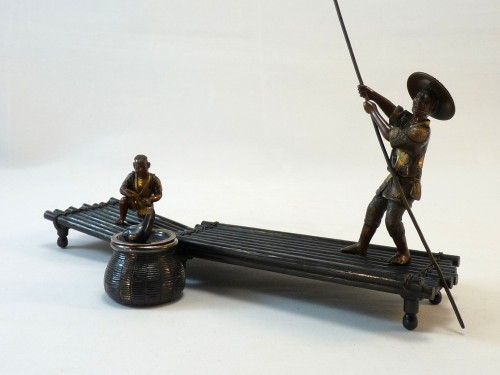 Encrier en bronze Japonais dans le gout de Miyao - 