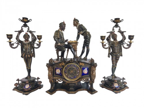 Garniture de cheminée Henri III et ses mignons