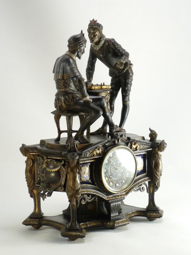 XIXe siècle - Garniture de cheminée Henri III et ses mignons