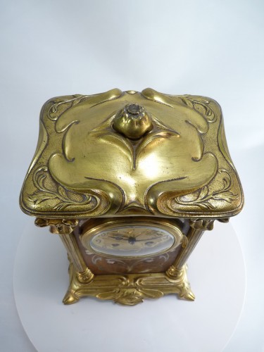 Antiquités - Pendule Art Nouveau "aux nénuphars"