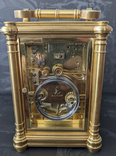 Antiquités - Drocourt - Pendule de voyage à grande sonnerie