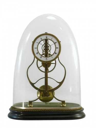 Early 19th Century Skeleton Clock, "keyhole Frame" 