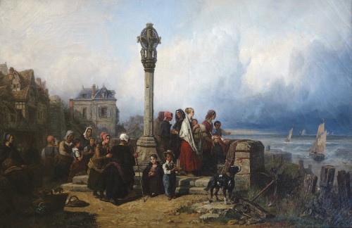 Victor Danvin (1802–1842) - Croix et costumes du Tréport - Tableaux et dessins Style Louis-Philippe