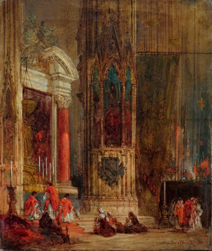 David Roberts (1796–1864) - La Chapelle Saint Béat, France - Tableaux et dessins Style Napoléon III