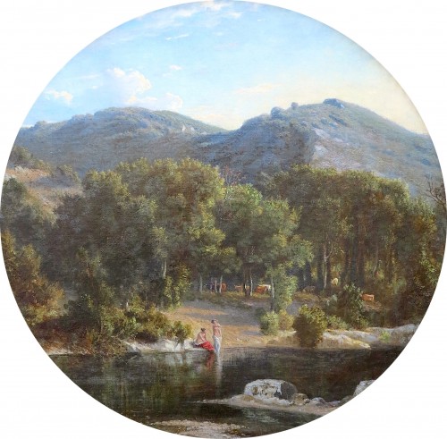 Hippolyte Lanoüe (1812-1872) - The bath of the nymphs - Paintings & Drawings Style Napoléon III
