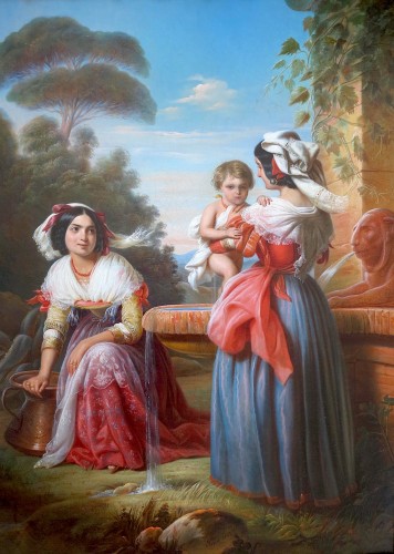 Alexandre de Steuben (1814-1862) - The bath at the fountain - Paintings & Drawings Style Louis-Philippe