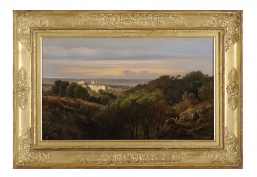 Édouard Hostein (1804 - 1889) - View of the Chigi Palace in Ariccia