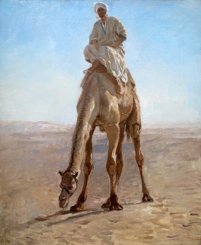 Léon Belly (1827-1877) - Meharist, study for Pilgrims Ggoing to Mecca - Paintings & Drawings Style Napoléon III