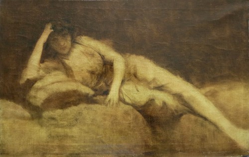 Gaston Casimir Saint-pierre (1833 – 1916) - Lying odalisque - Paintings & Drawings Style Napoléon III