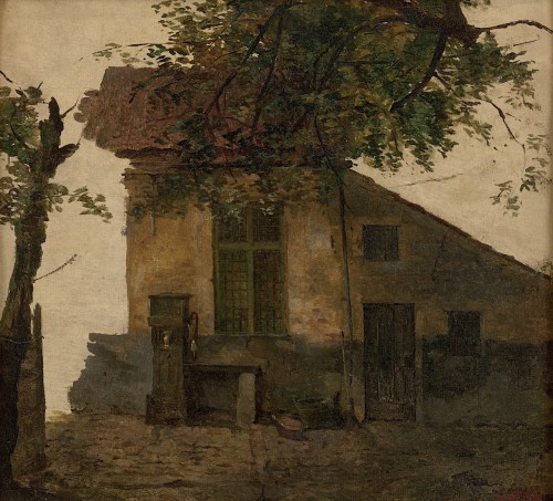 Henri Leys (1815-1869) - Farmyard Study - Paintings & Drawings Style Louis-Philippe