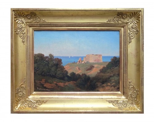 Antoine Ponthus-Cinier (1812-1885) - Fort en ruine sur la côte italienne