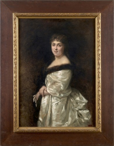 Marie Loiseau (1860 - ?) - Portrait of a worldly woman