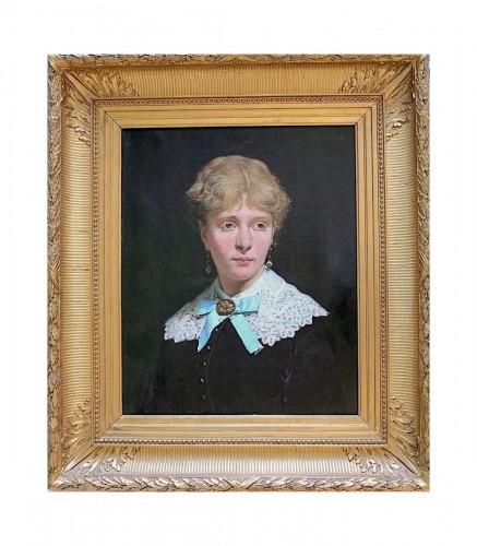 Jules Rousset (1840–1921) - Portrait de jeune femme aux cheveux blonds