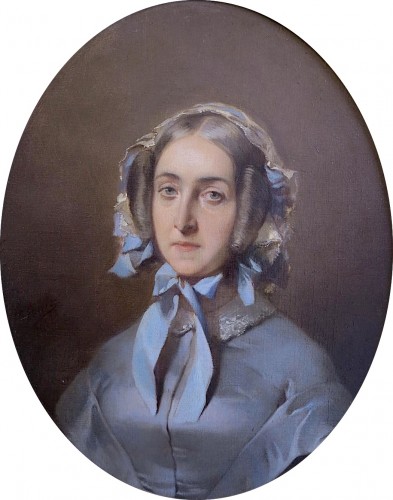 XIXe siècle - Tony Faivre (1830–1905) - Paire de portraits en pendants