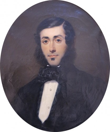 Henriquetta Girouard (1817–1883) - Portrait de jeune homme - Tableaux et dessins Style Napoléon III