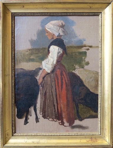 Théodore Valério (1819–1879) - Study of a Breton shepherdess