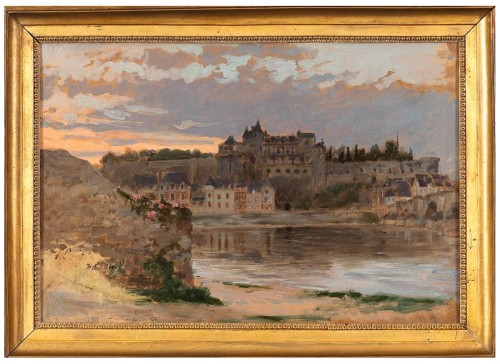Panorama sur le château royal d’Amboise, École française du milieu du XIXe siècle