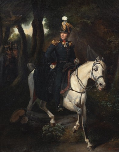 D'après Louis Marin-Lavigne (1797–1860)-Portrait du colonel Charles-Louis de Chérisey - Tableaux et dessins Style Napoléon III