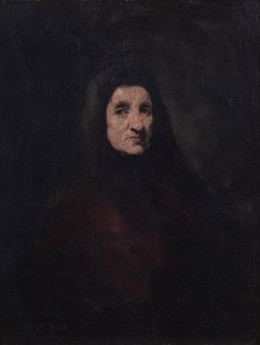 Théodule Ribot (1823–1891) - Portrait de la mère de l'artiste - Tableaux et dessins Style Napoléon III
