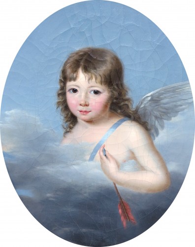 Cupid holding his arrow, Attributed to Jeanne Élisabeth Chaudet (1761-1832) - Paintings & Drawings Style Empire