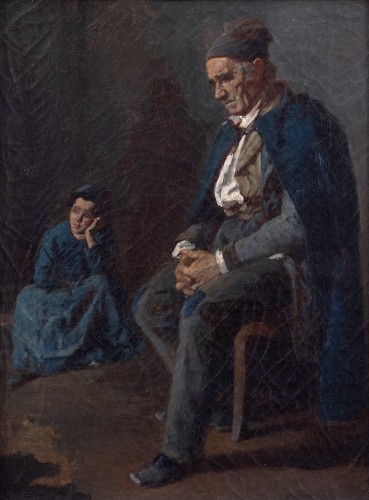 Meditation, late 19th century french school - Paintings & Drawings Style Napoléon III