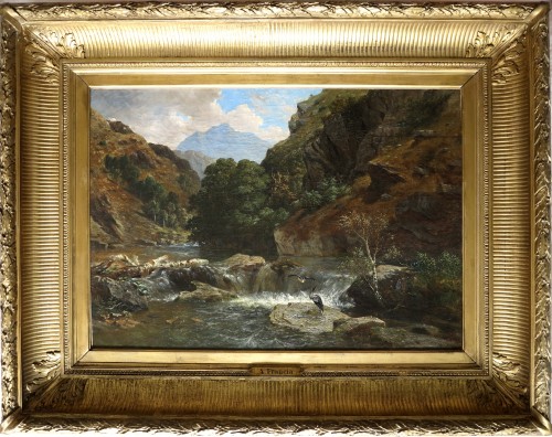 Alexandre Francia (1817–1884) - Herons near a waterfall