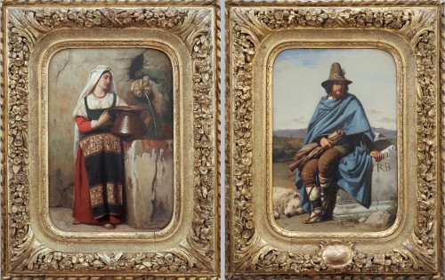 Alexandre Hesse (1806–1879) - Young Roman woman and young Roman shepherd