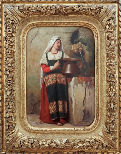 Alexandre Hesse (1806–1879) - Young Roman woman and young Roman shepherd - Paintings & Drawings Style Louis-Philippe