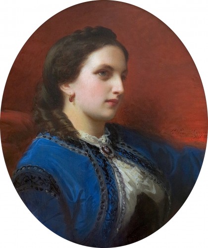 Charles-Édouard Boutibonne (1816–1897) - Portrait de Mary de La Barre de Nanteuil - Tableaux et dessins Style Napoléon III