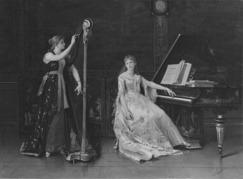 19th century - Auguste Serrure (1825–1903) - The harpist