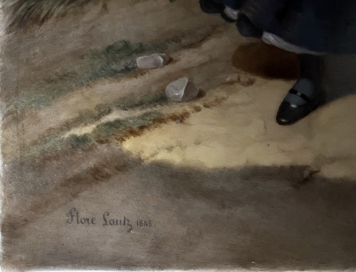 Flore Lautz (Active à Paris vers 1830-1850) - Le départ - Peinture sur porcelaine - Tableaux et dessins Style Napoléon III