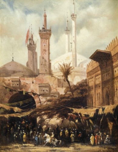 Adrien Dauzats (1804 – 1868) - Mosquée au Caire, esquisse - Galerie de Lardemelle