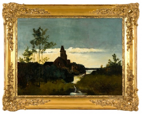 Eugène Galien-Laloue (1854–1941) - Church at Dusk