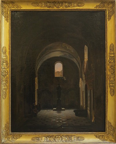 Charles Marie BOUTON (1781-1853) - Vue des Thermes de Cluny