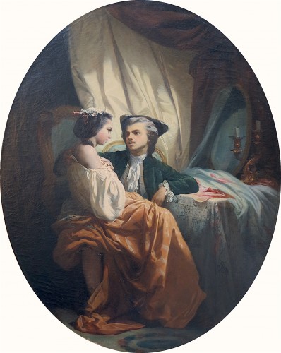 Tableaux et dessins Tableaux XIXe siècle - Jules Alexandre DUVAL-LECAMUS (1814-1878) - Un tête-à-tête