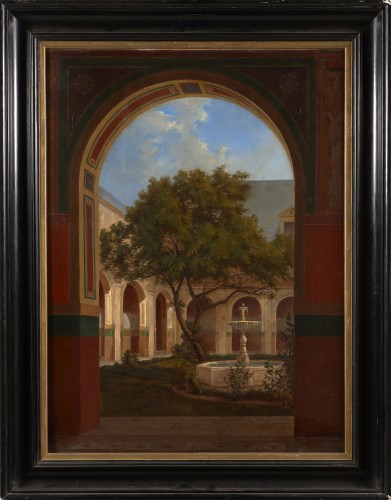 Zélia LENOIR (1842-1919) - La cour du Mûrier, École Impériale des Beaux-Arts, Paris