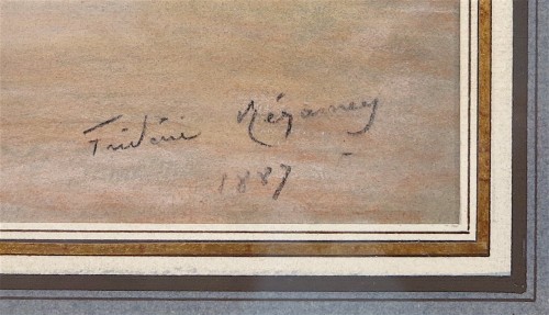 Tableaux et dessins Dessin, Aquarelle & Pastel - Frédéric REGAMEY (1849-1925) - L’atelier du peintre Jules MACHARD en 1887