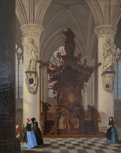  Chair of truth of the cathedral of Brussels - Victor Jules Genisson (1805-1860)  - Paintings & Drawings Style 