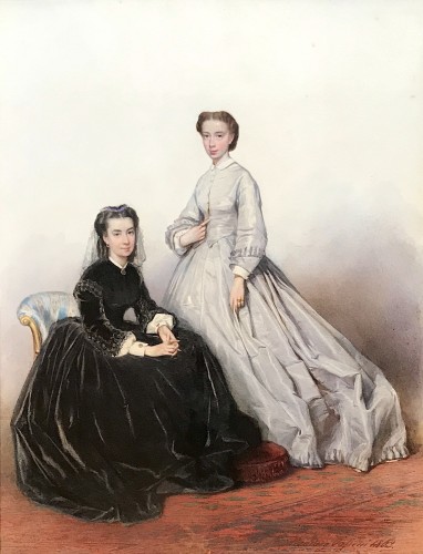 Ludwig PASSINI (1832–1903) - Princess ROSPIGLIOSI and Baroness BAUDE - Paintings & Drawings Style Napoléon III