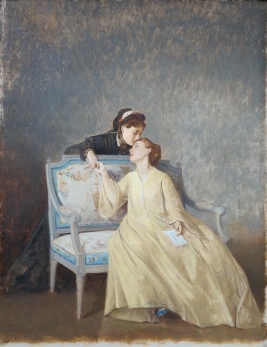 Auguste TOULMOUCHE (1829 – 1890) - La lettre - Tableaux et dessins Style Napoléon III