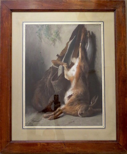 Jules COIGNET (1798-1860) - Hare hunting trophy - Paintings & Drawings Style Louis-Philippe