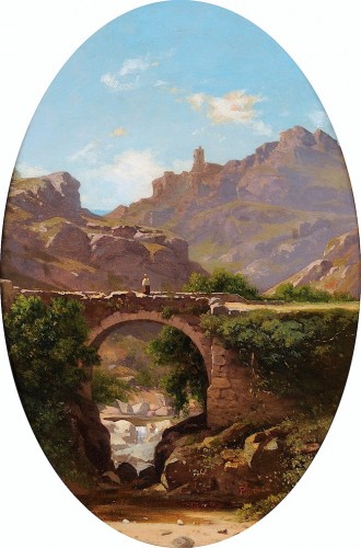 Antoine Claude PONTHUS-CINIER (1812- 1885) - Panorama de Malleval, Loire - Tableaux et dessins Style Louis-Philippe
