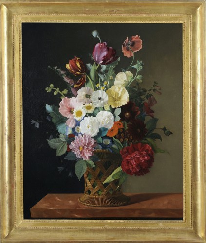 Jean-Baptiste GALLET (1820-1848) - Bouquet de fleurs dans un panier