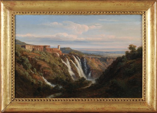 Édouard HOSTEIN (1804–1889) - Tivoli vue des ruines du palais de Mécène