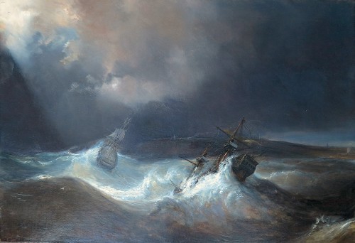 Théodore GUDIN (1802-1880) - La Tempête - Tableaux et dessins Style Napoléon III