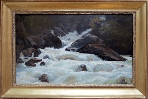 Léon-Auguste MELLÉ (1816 - 1889) - Waterfall in Norcia