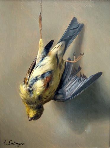 Édouard SALINGRE (1829 – 1892) - Wagtail trophy - Paintings & Drawings Style Napoléon III