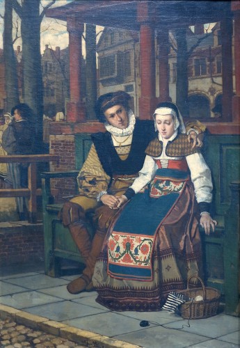 Franz Kaspar Huibrecht Vinck (1827–1903) - Les deux amants  - Tableaux et dessins Style Napoléon III